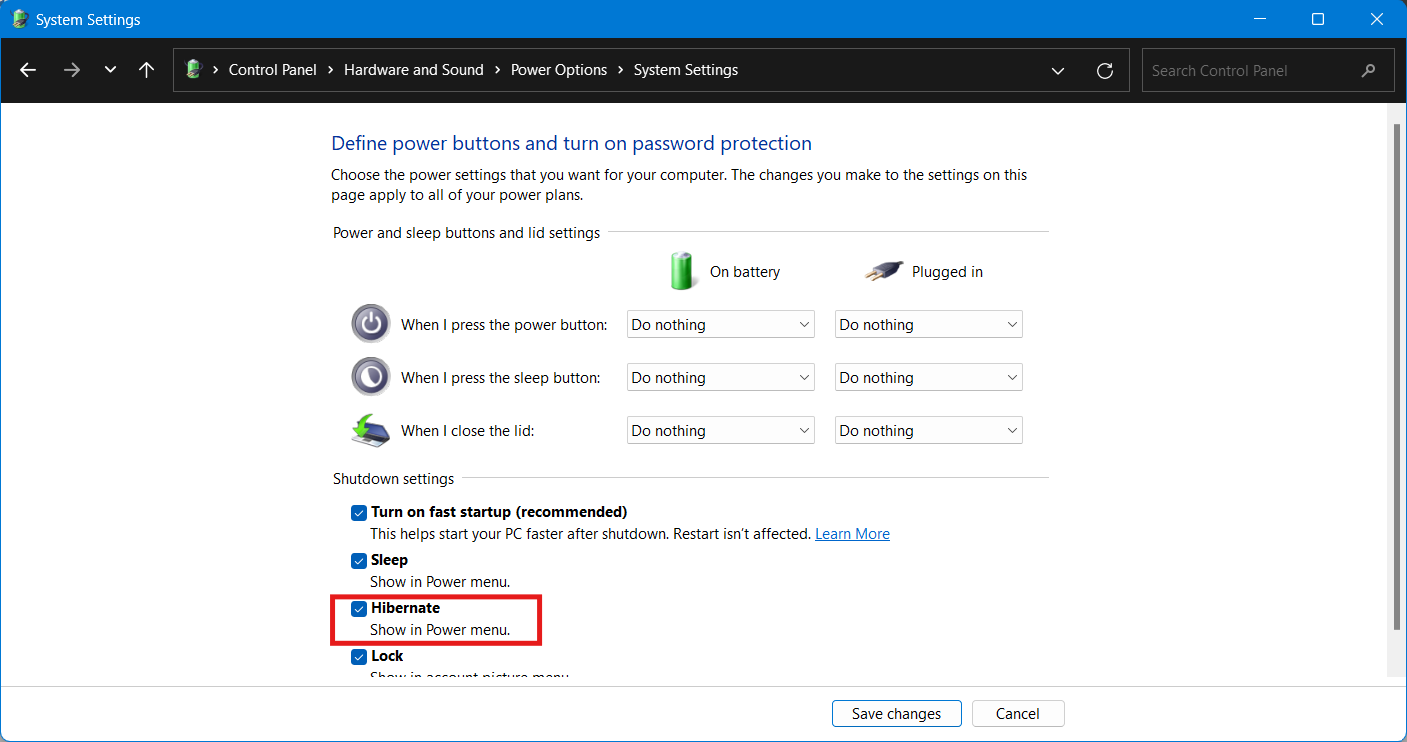 How To Add Hibernation Mode To Start Menu in Windows 10-11 2