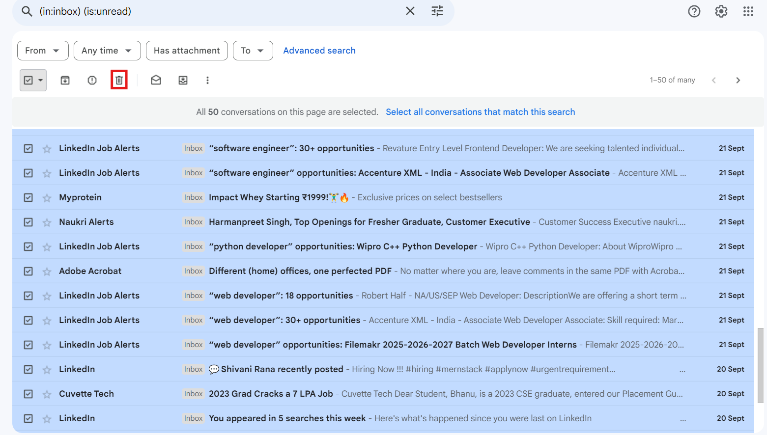 How To Bulk Delete All Unread Emails from Gmail 2